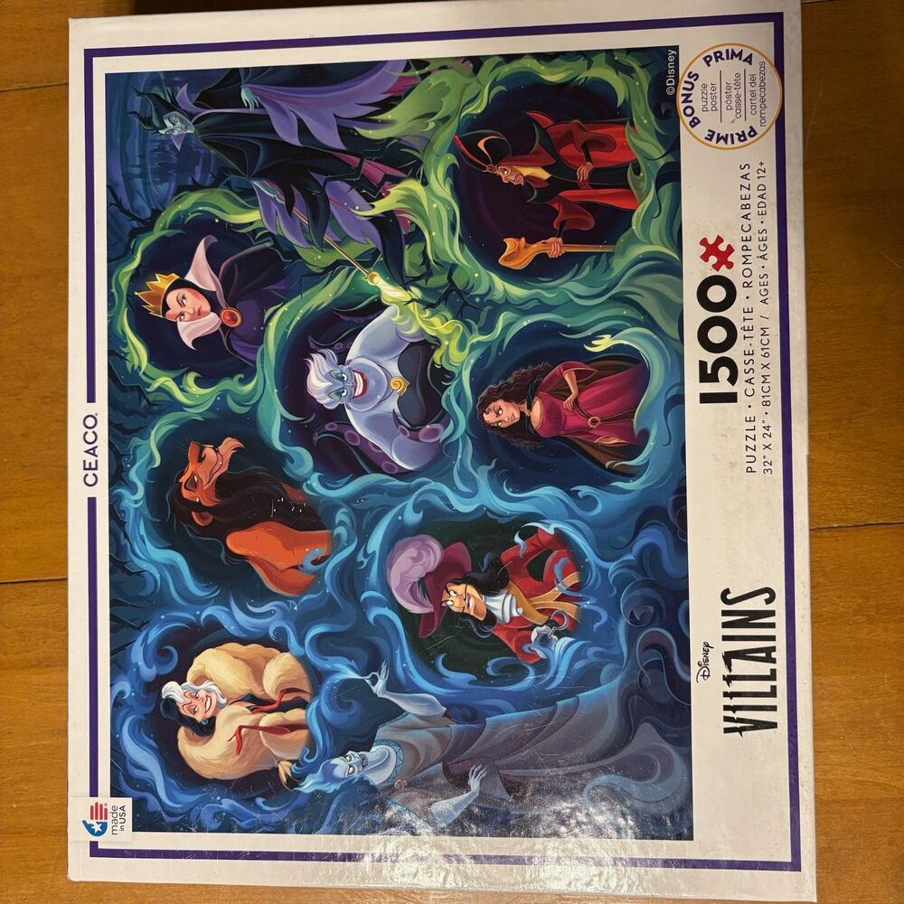 Disney Villains 1500 Piece Jigsaw Puzzle Ceaco Disney 32x24
